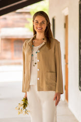 AA108 - Classic 2-Pocket Linen Jacket