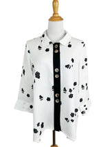 AA132BT - Susan's Linen Jacket with Black Trim