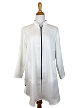 AA218 - Side Button Zippered Linen Tunic