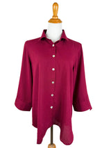 AA261 - Diamond Button-Up Linen Shirt