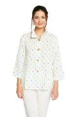 AA311 - Flora Linen Jacket w/ Wire Collar
