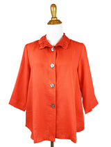 AA311 - Flora Linen Jacket w/ Wire Collar