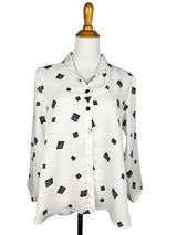 AA379 - Mia Mixed Buttons Linen Blouse