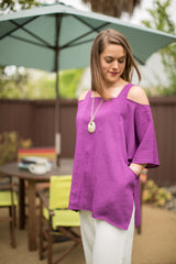 AA62 - V-Strap Linen Top