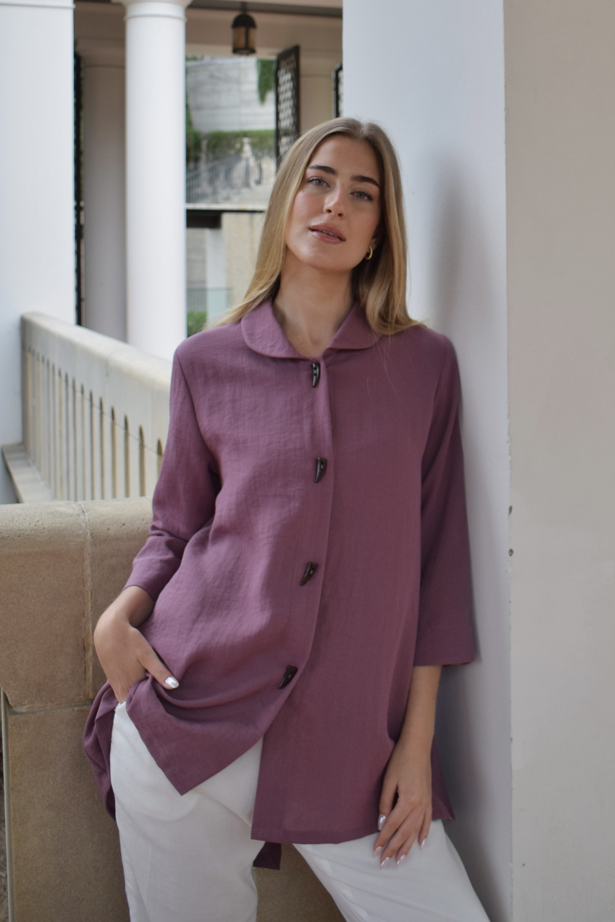 【THE MOZZ】[Premium] Button Linen Jacket & Slacks Set 1PA1 Men's 2 Piece Slim Fit Suit Two Buttons Suit Jacket