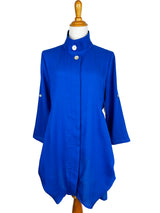 AA87 - Hidden Button Long Jacket
