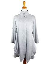 AA87 - Hidden Button Long Jacket
