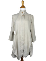 AA87 - Hidden Button Long Jacket
