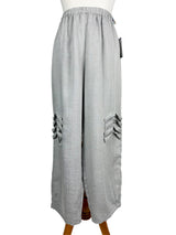 AAPT25 - Crop Linen Pants with Twisted Pleats