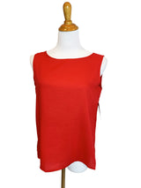 AATK13 - Jewel Neck Short Linen Tank