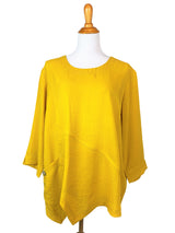 AA123 - Linen Pullover w/ Asymmetric Hem