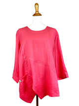 AA123 - Linen Pullover w/ Asymmetric Hem