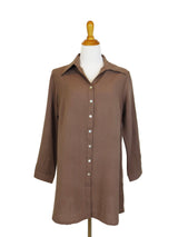 AA142 - Tab-Hem Button Back Linen Shirt