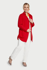 AA142 - Tab-Hem Button Back Linen Shirt