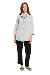 AA268 - Flower Button Linen Shirt