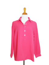 AA76 - Pullover Linen Top with Square Buttons