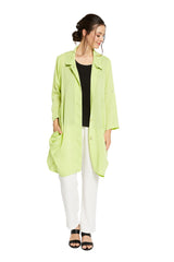 AA87 - Hidden Button Long Jacket