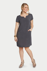 AAD260 - V-Neck Linen Dress