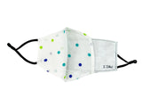 Adults - Fridaze 100% Linen Face Mask incl. one PM 2.5 Filter - Blu/Grn Dots