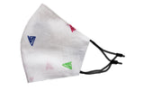 Adults - Fridaze 100% Linen Face Mask incl. one PM 2.5 Filter - Multi-Color Triangles