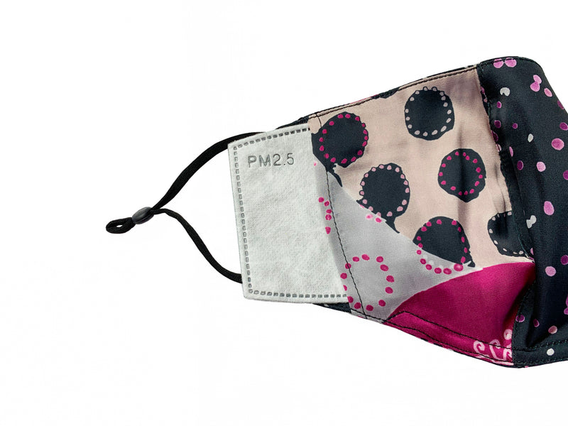 Silks by Fridaze Premium Face Masks Inc. One PM 2.5 Filter - Purple Dots