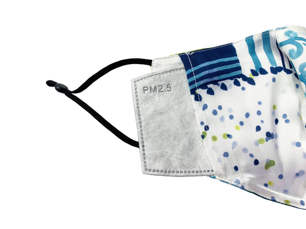 Silks by Fridaze Premium Face Masks Inc. One PM 2.5 Filter - Blue Dots
