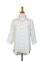 AA126 - Tuxedo Tail Linen Blouse
