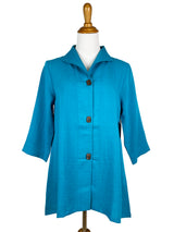 AA183 - Long Coconut Button Swing Jacket