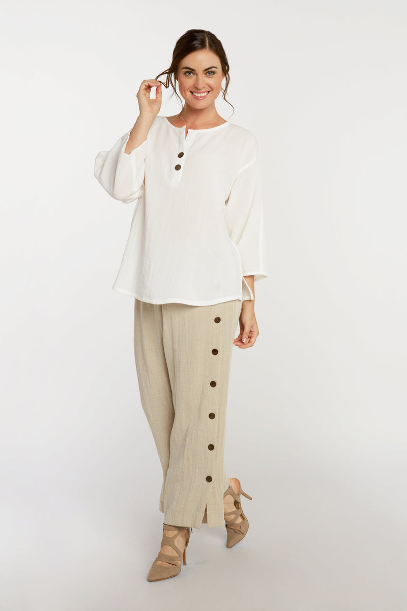 AAPT20 - Coconut Button Ankle Pant