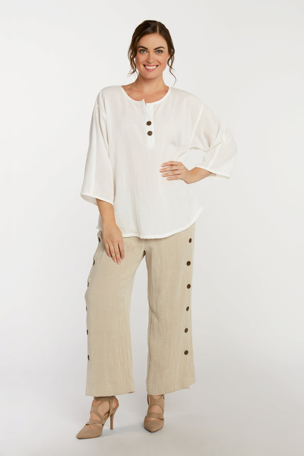 AAPT20 - Coconut Button Ankle Pant