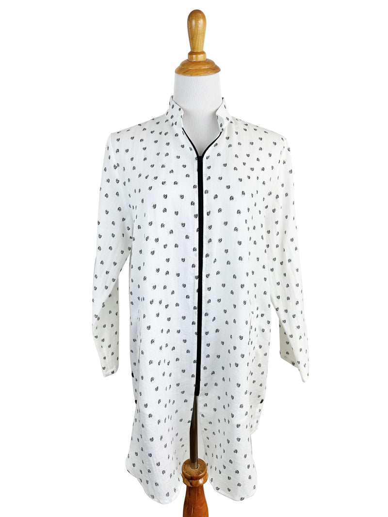 AA218 - Side Button Zippered Linen Tunic
