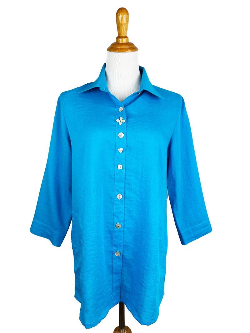 AA268 - Flower Button Linen Shirt