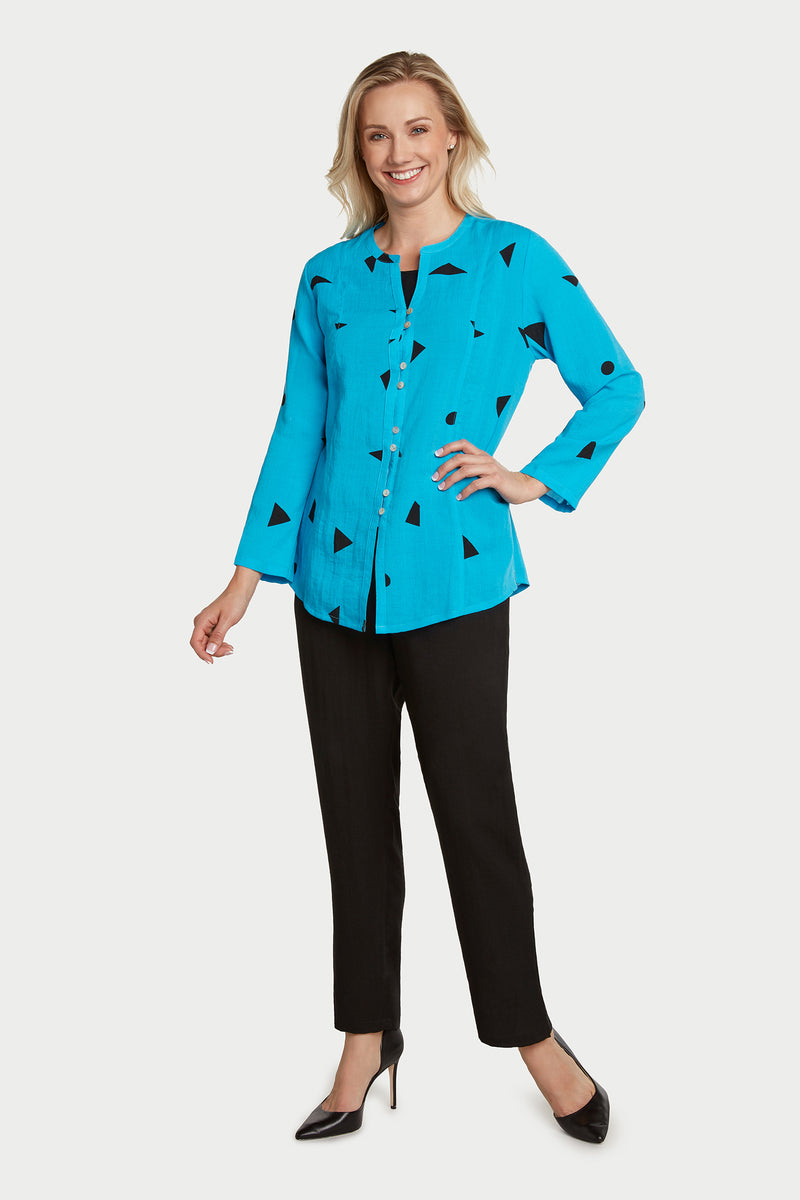 AA277 - Felicity Button-Up Linen Blouse
