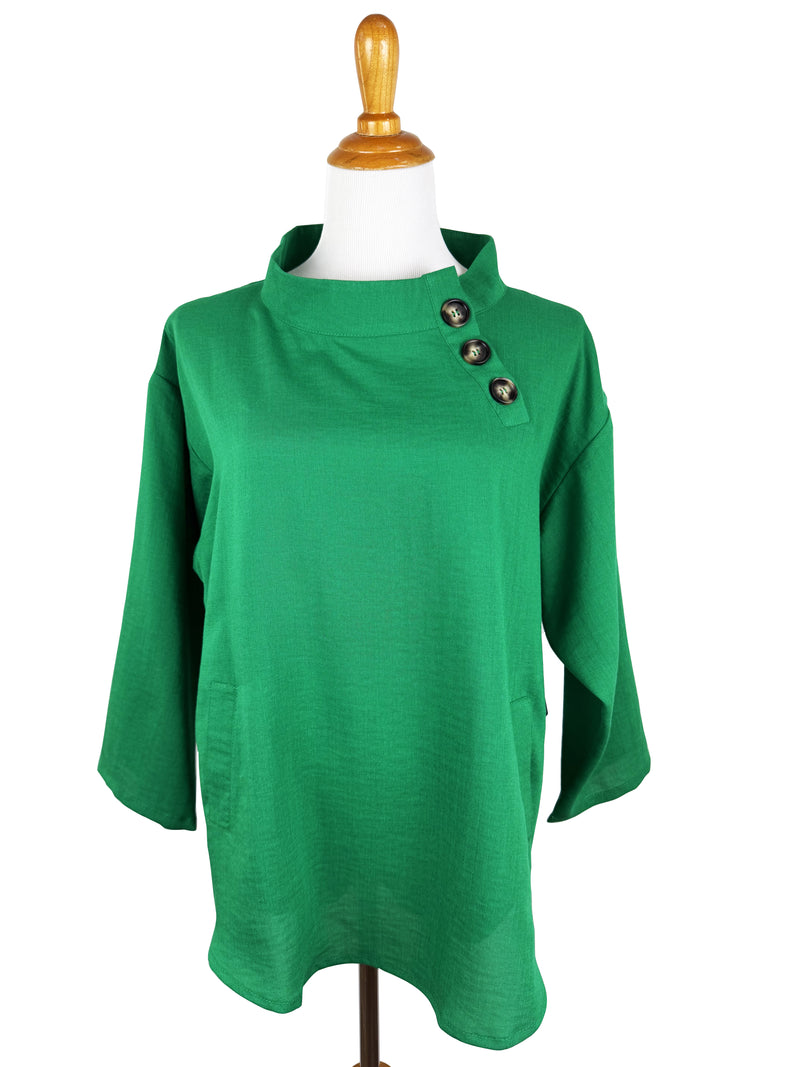 AA294 - Mallory 3-Button Linen Pullover