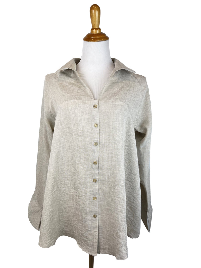 AA309 - Bow Back Linen Blouse