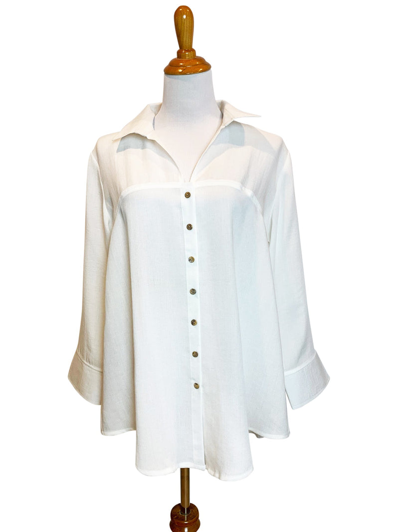 AA309 - Bow Back Linen Blouse