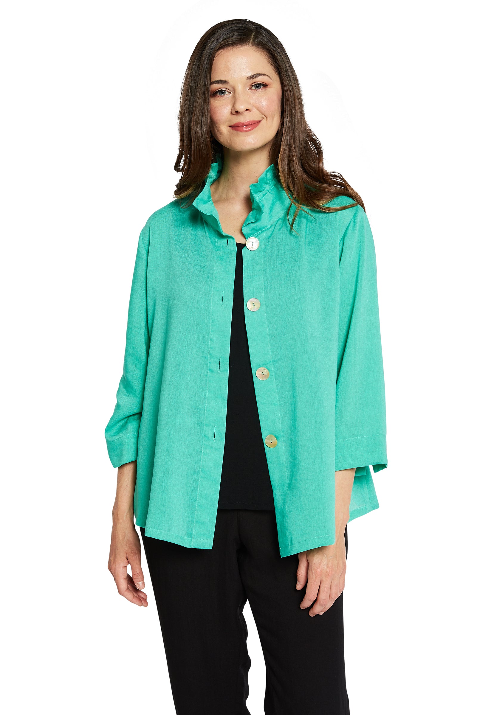 AA311 - Flora Linen Jacket w/ Wire Collar – Fridaze - Linen Redefined