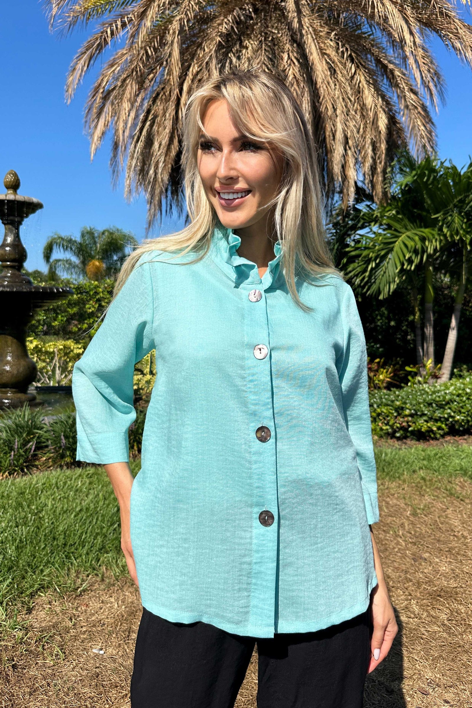 AA311 - Flora Linen Jacket w/ Wire Collar – Fridaze - Linen Redefined