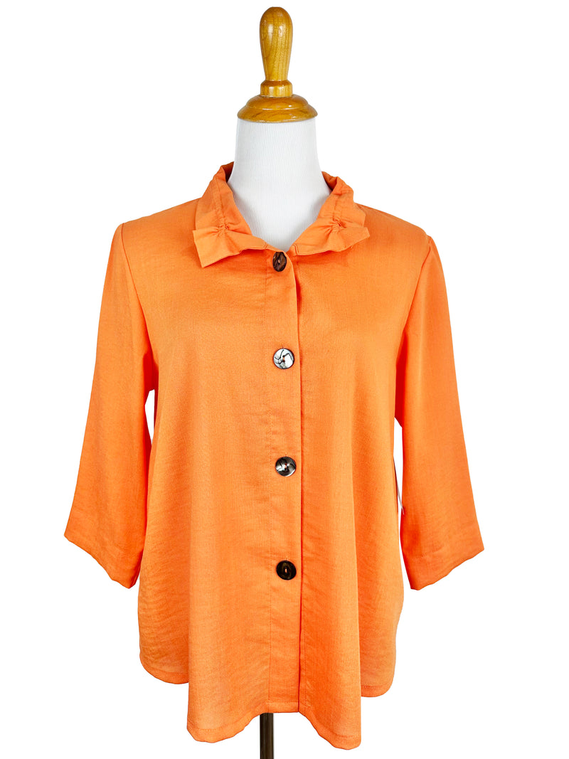 AA311 - Flora Linen Jacket w/ Wire Collar