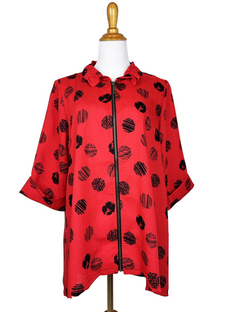 AA328 - Josie Linen Jacket w/ Wire Collar