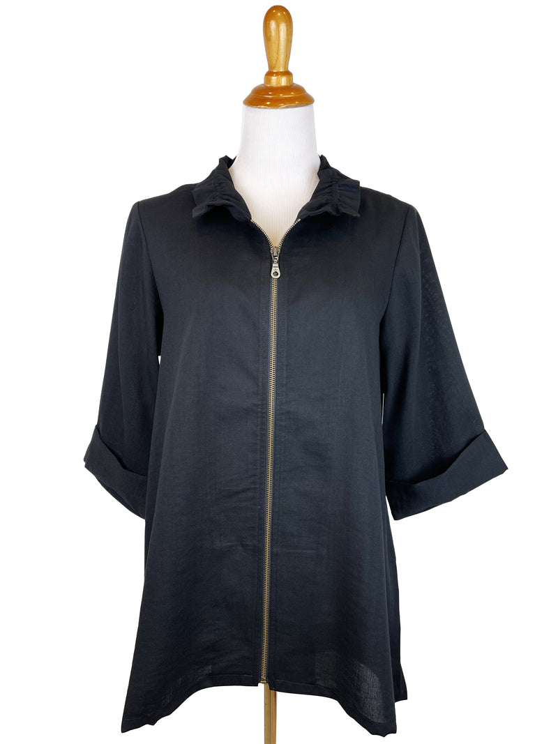 AA328 - Josie Linen Jacket w/ Wire Collar