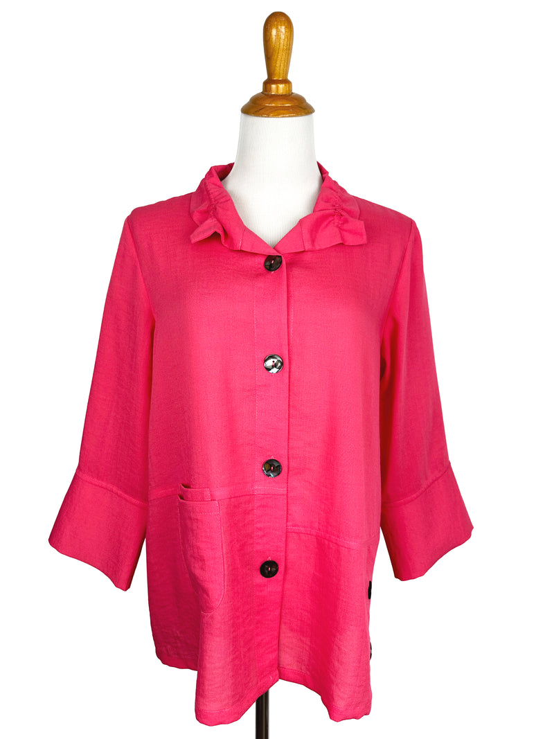 AA330 - Joni Linen Jacket w/ Wire Collar