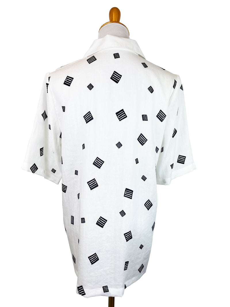 AA367WT - Claire Blouse with White Trim