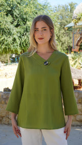 AA368 - Georgia Linen Pullover Top