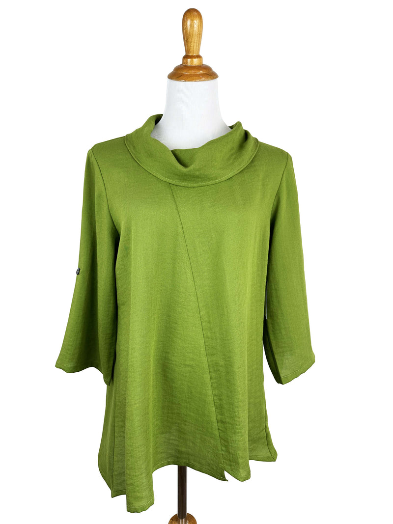AA380 - Ava Cowl Neck Linen Pullover Top