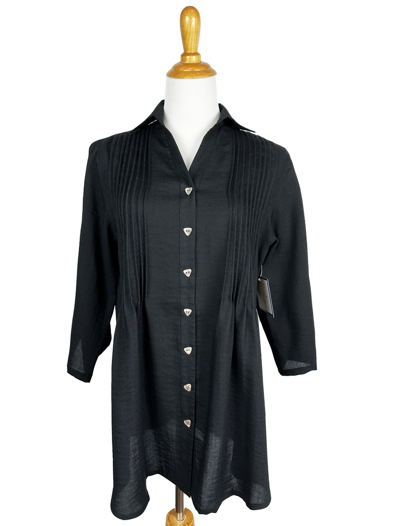 AA68 - Pleated Front Linen Tunic