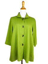 AA73 - Swing Linen Jacket w/ Horn Buttons