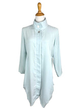 AA87 - Hidden Button Long Linen Jacket