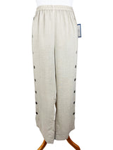 AAPT20 - Coconut Button Ankle Linen Pant