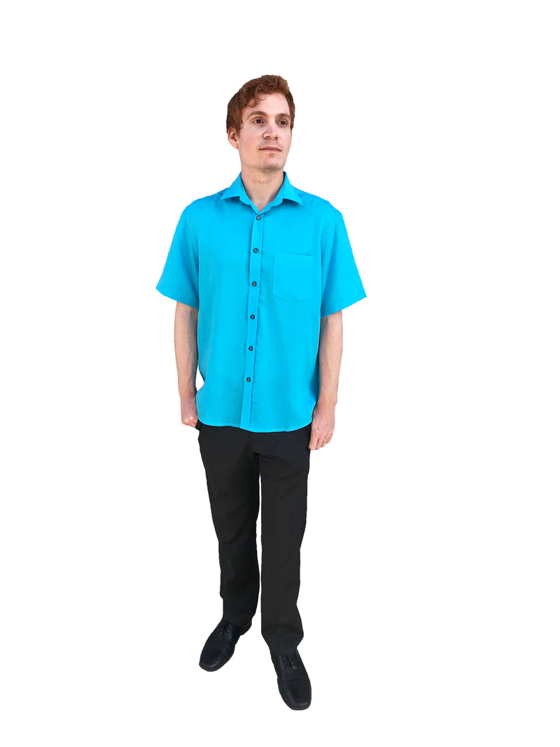 Fridaze Wrinkle-Resistant 100% Linen Men’s Shirt, Regular Fit, Short Sleeve - AA9205